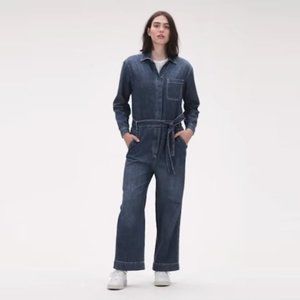 GAP  indigo utility tie-belt jumpsuit 12R